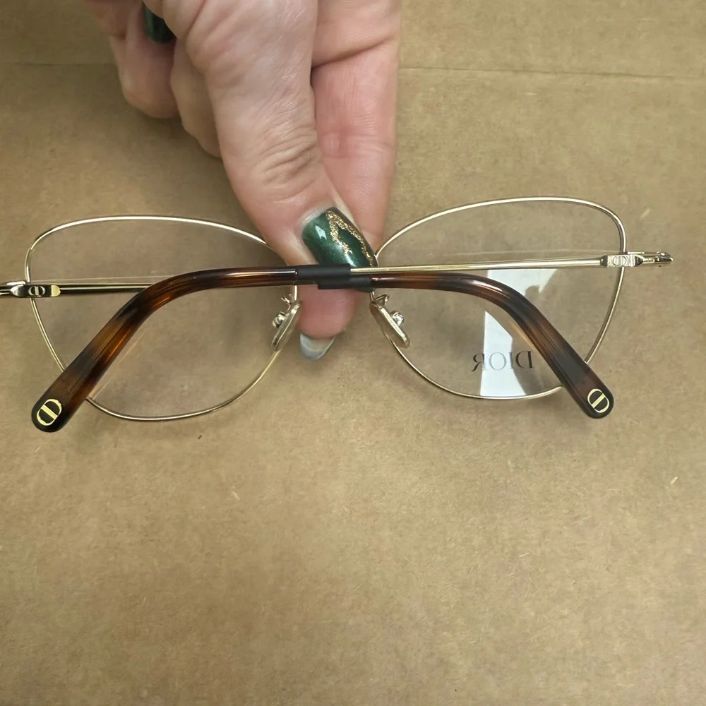 Dior Women's Gold Frame Glasses - Picture 2 of 11
